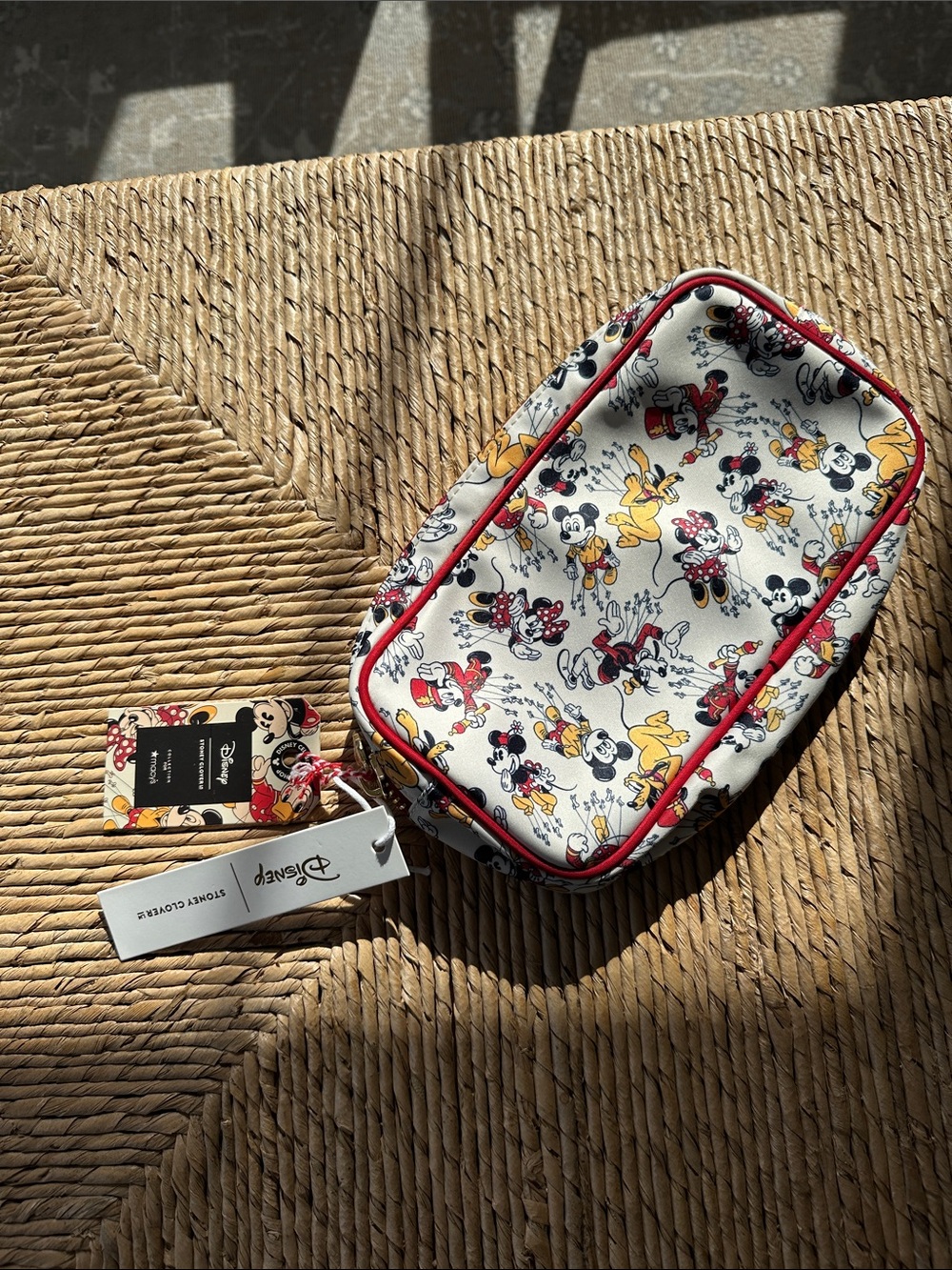 Disney stoney clover pouch Minnie & Mickey Printed Pouch in Cream, Red, Yellow